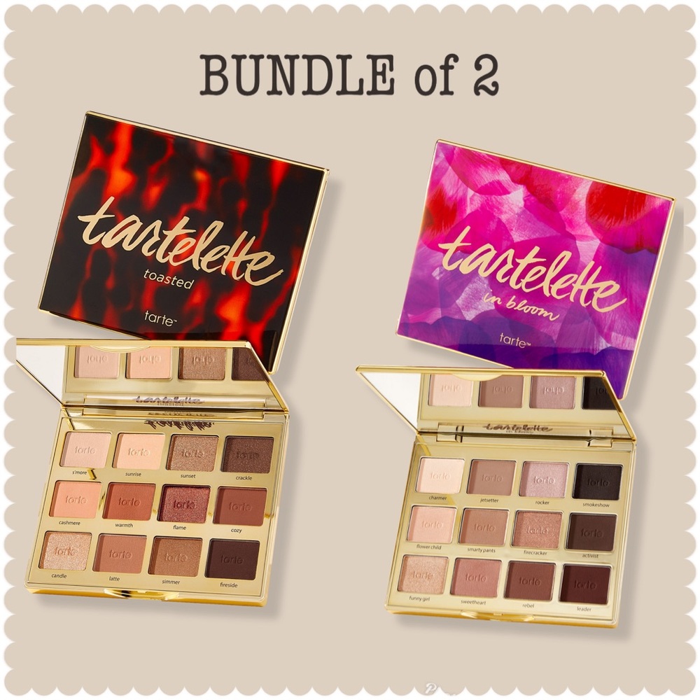 Shadow Bundle of 2 tarte Tartelette Eyeshadow Palettes w/Free gift